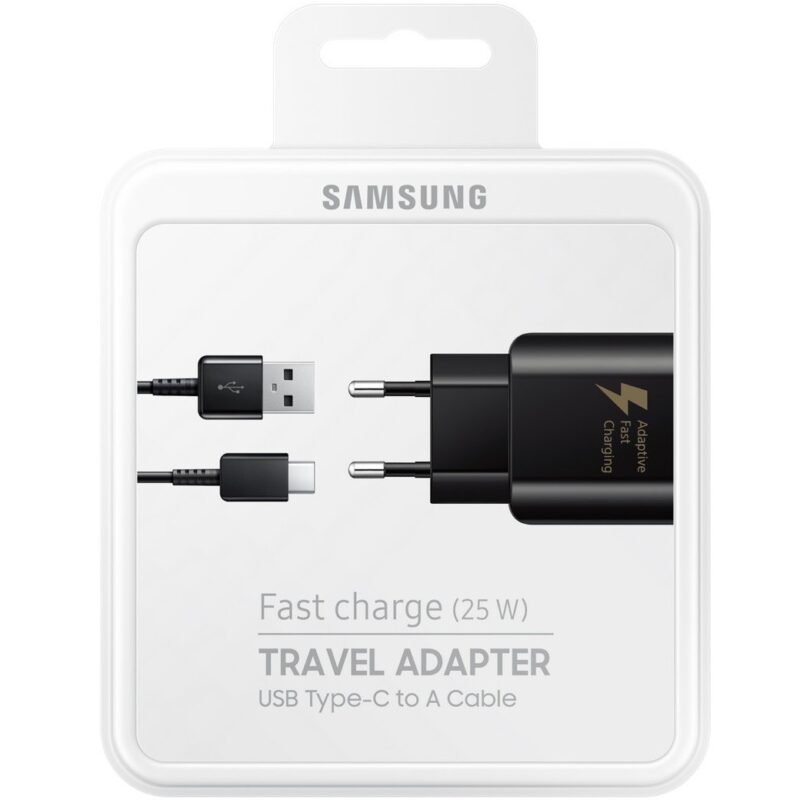 Samsung Fast Charge (25W) Travel Adapter + Type-C To Type-A USB Cable EP-TA300CBEGWW - Noir