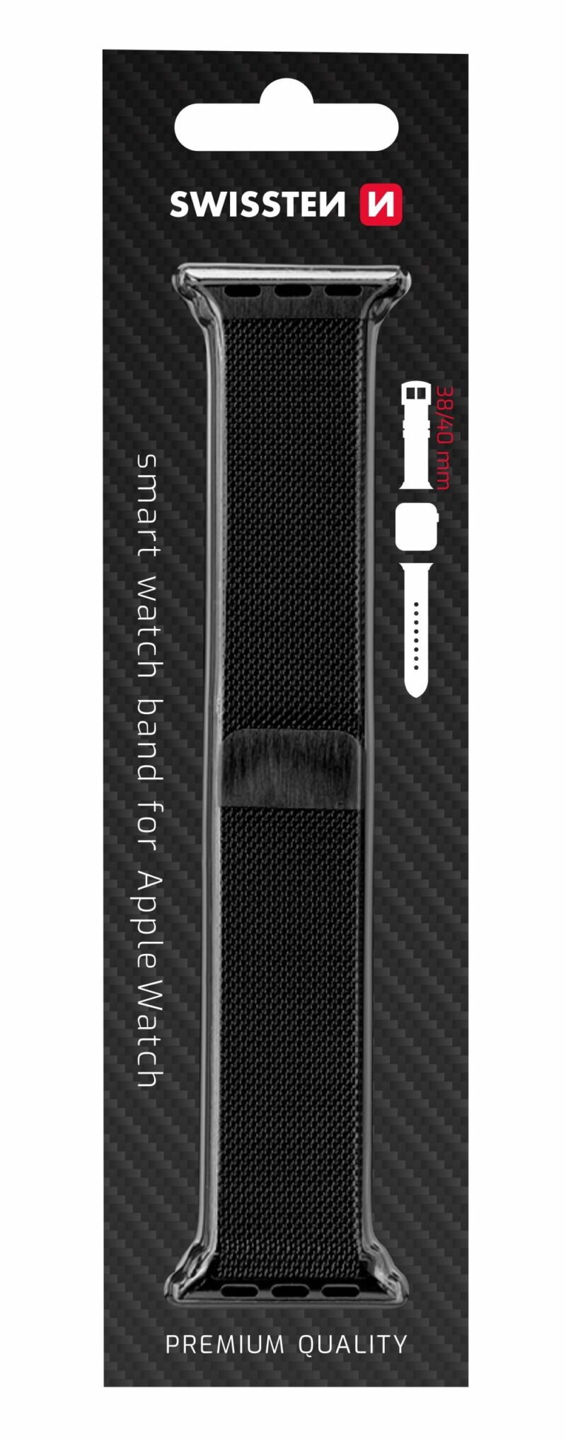 Swissten Apple Watch 38-40mm Mesh Band - 46000201 - Noir