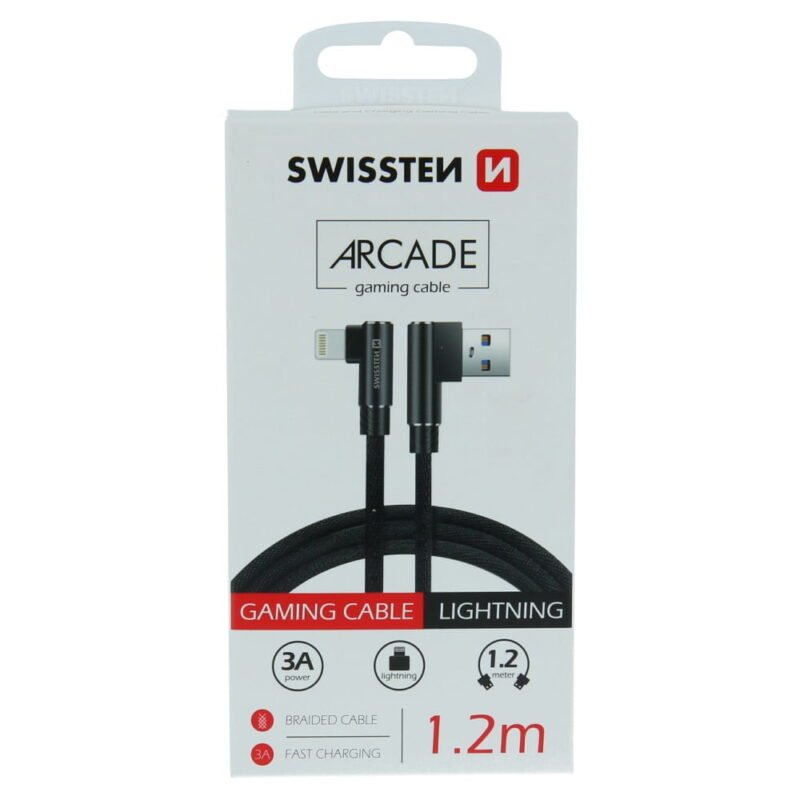 Swissten Arcade Gaming Lightning Cable - 71527700 - 1.2m - Noir