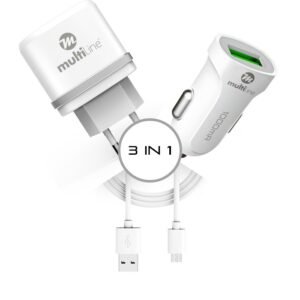 Multiline Powerkit 1A - Car + Travel Charger incl. Micro USB Cable