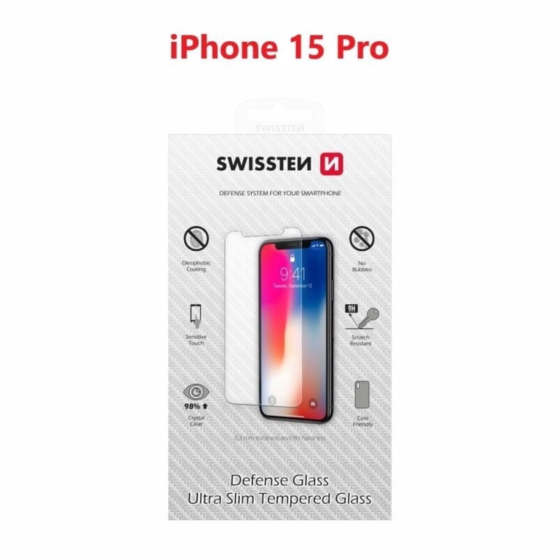 Swissten iPhone 15 Pro Film Verre Trempé - 74517962