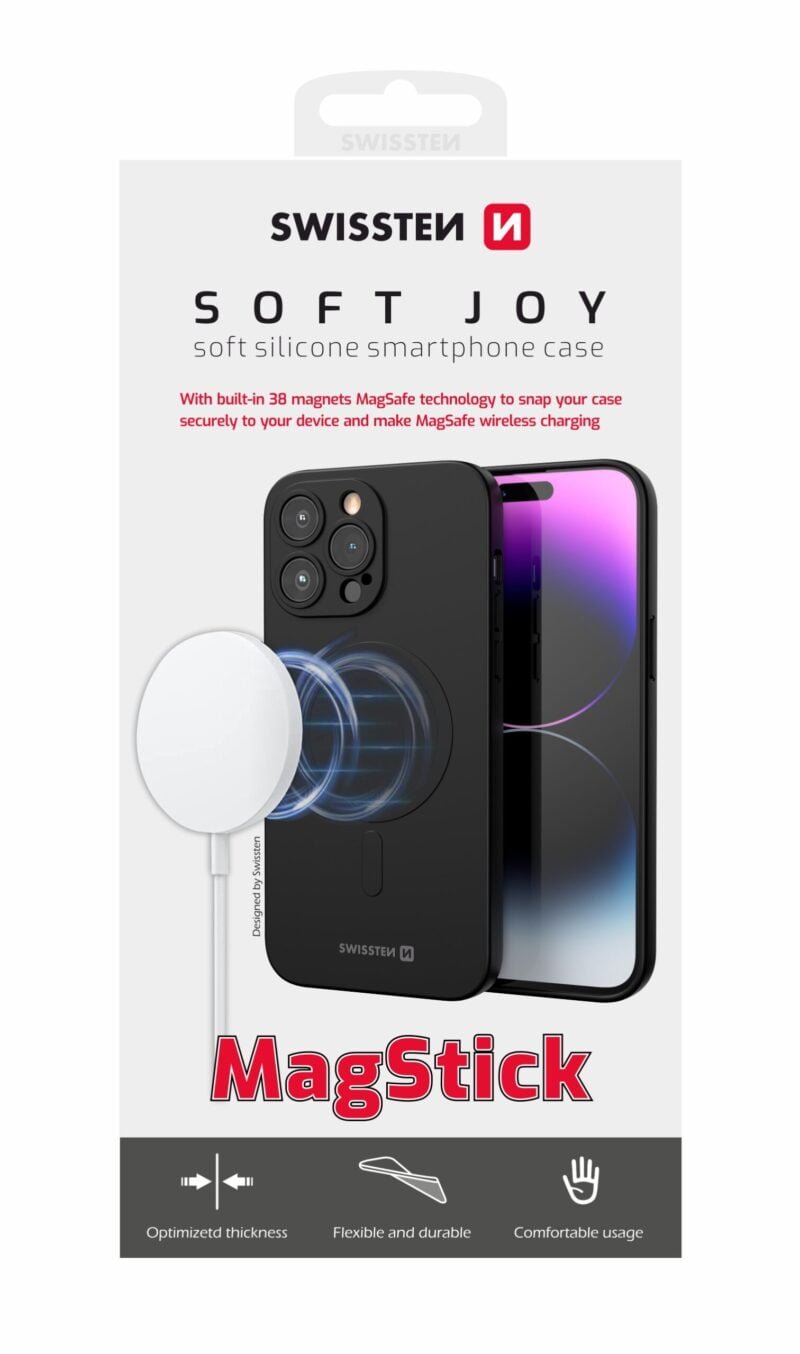 Swissten iPhone 15 Pro Soft Joy Magstick Case - 35500118 - For Magsafe Charging - Noir