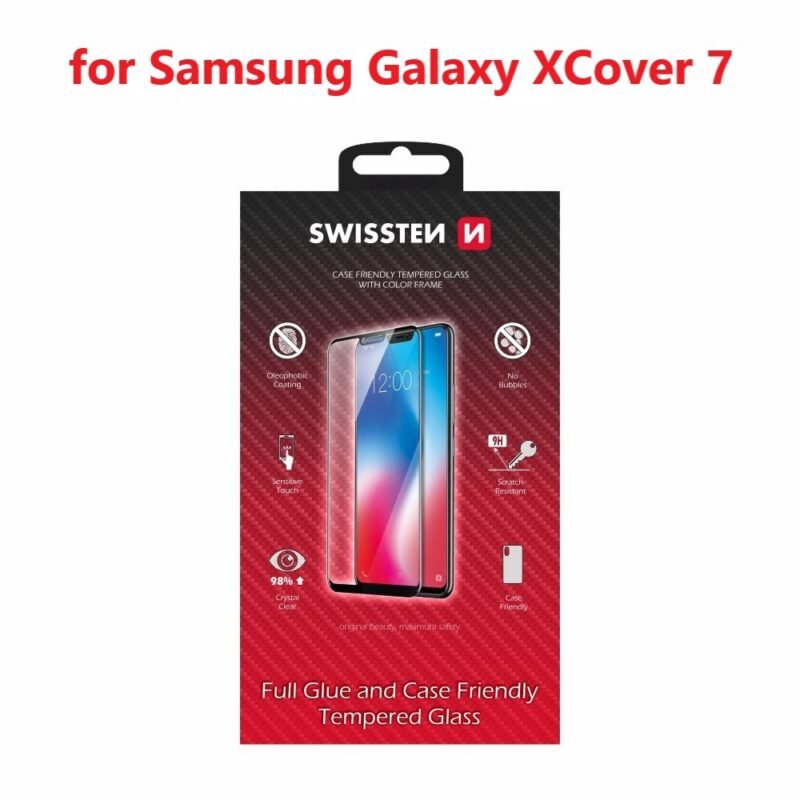 Swissten Samsung G556B - Verre Trempé Galaxy Xcover 7 - 54501855 - Full Glue - Noir