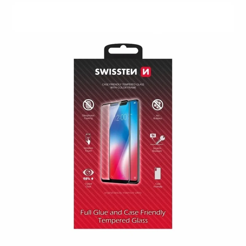 Swissten iPhone 11 Pro Max Film Verre Trempé - 54501716 - Full Glue - Noir